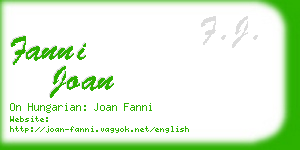 fanni joan business card